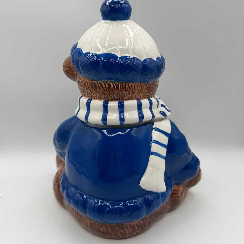 Oreo Bear Cookie Jar Houston Harvest 2001 Fourth Series Ceramic Blue White